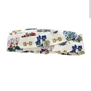 GUCCI Silk Horsebit Floral Print Headband